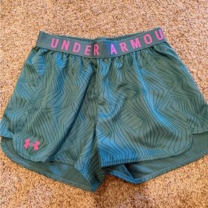 Under Armour Women's Teal Patterned Shorts